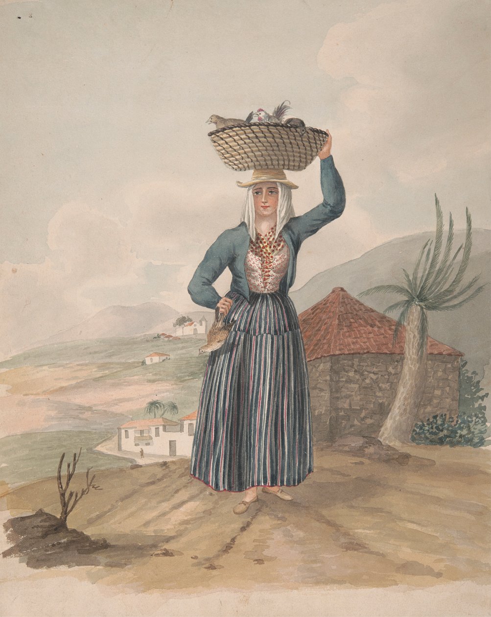 Frau von Victoria, Teneriffa von Alfred Diston: Kunstdruck