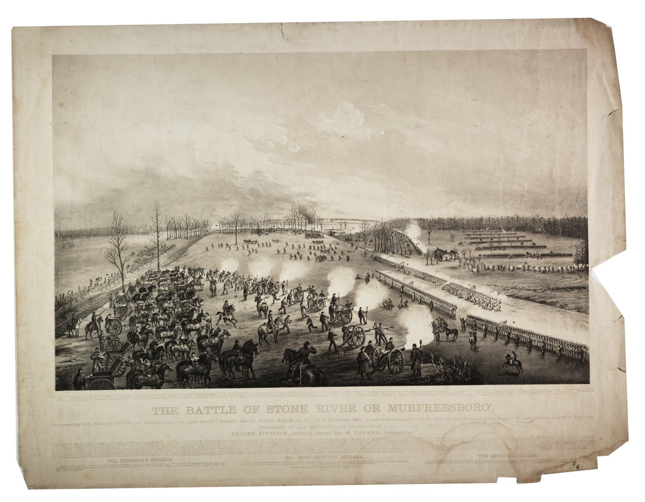 Die Schlacht um Stone River oder Murfreesboro, 1863 von Alfred E. Mathews