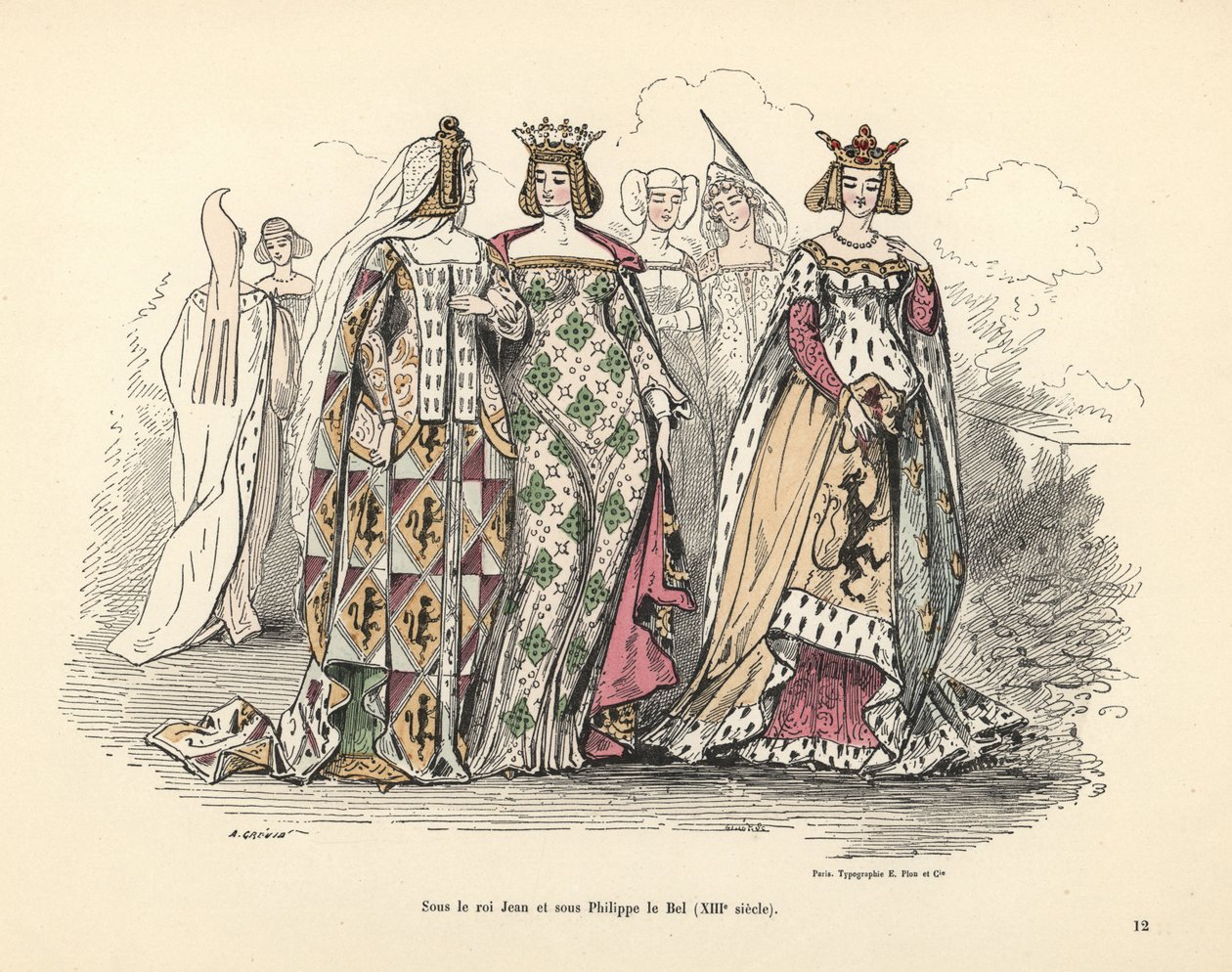Edle Frauen zur Zeit von König Johann II. und Philipp dem Guten von Frankreich von Alfred Grevin