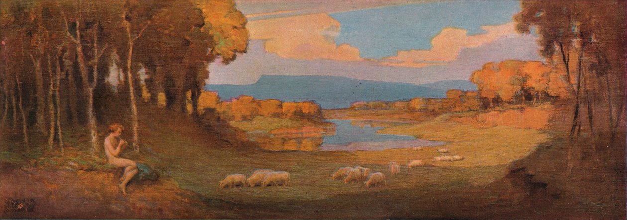 Dekoratives Paneel für ein Rosenholzklavier, ca. 1900, 1903 von Alfred Hartley