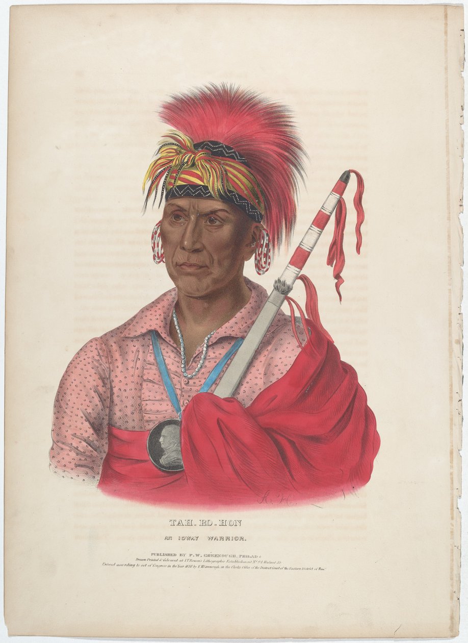 Tah-Ro-Hon, ein Ioway-Krieger von Alfred Hoffy, after Charles Bird King