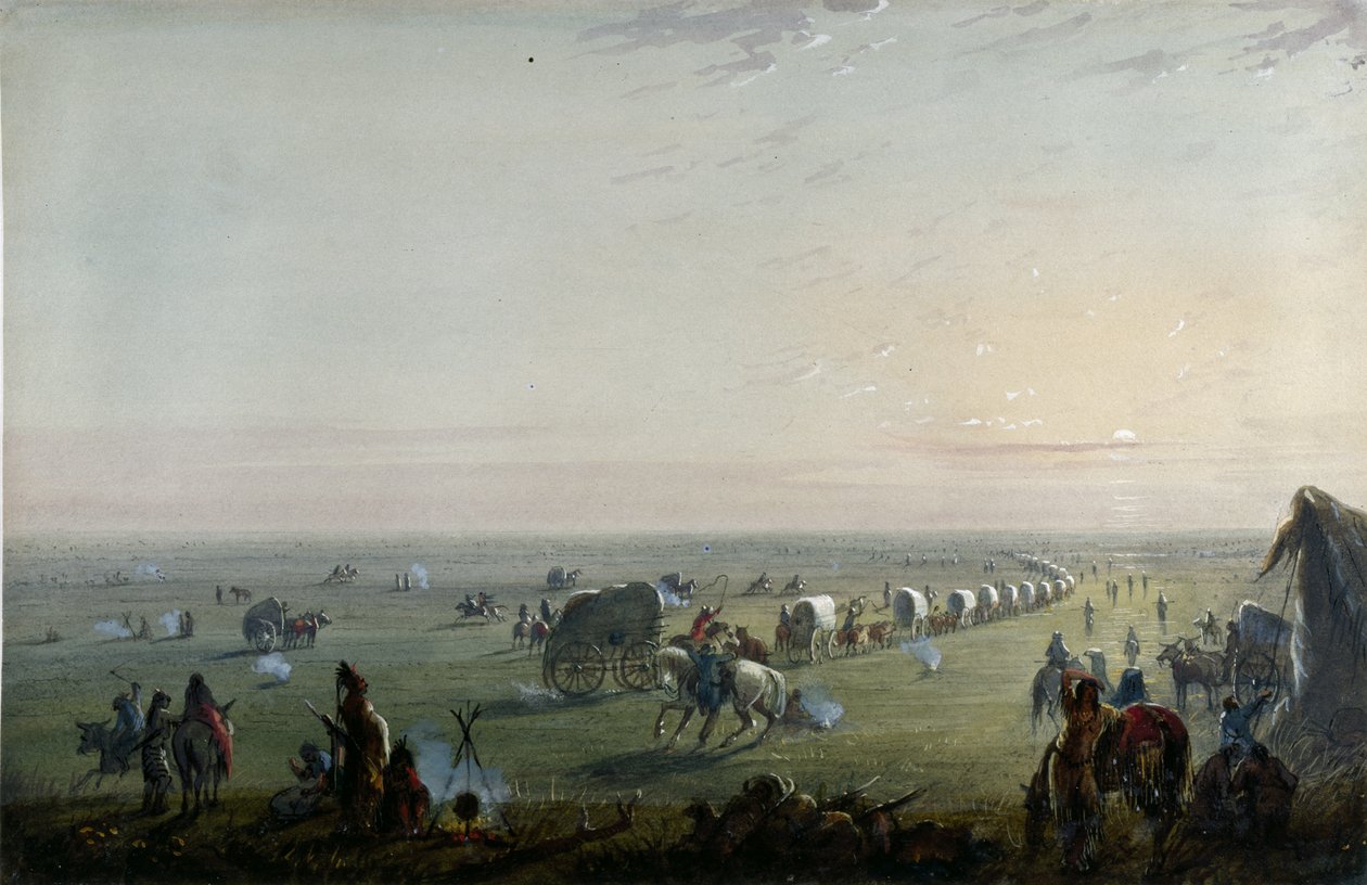 Lagerabbau bei Sonnenaufgang von Alfred Jacob Miller