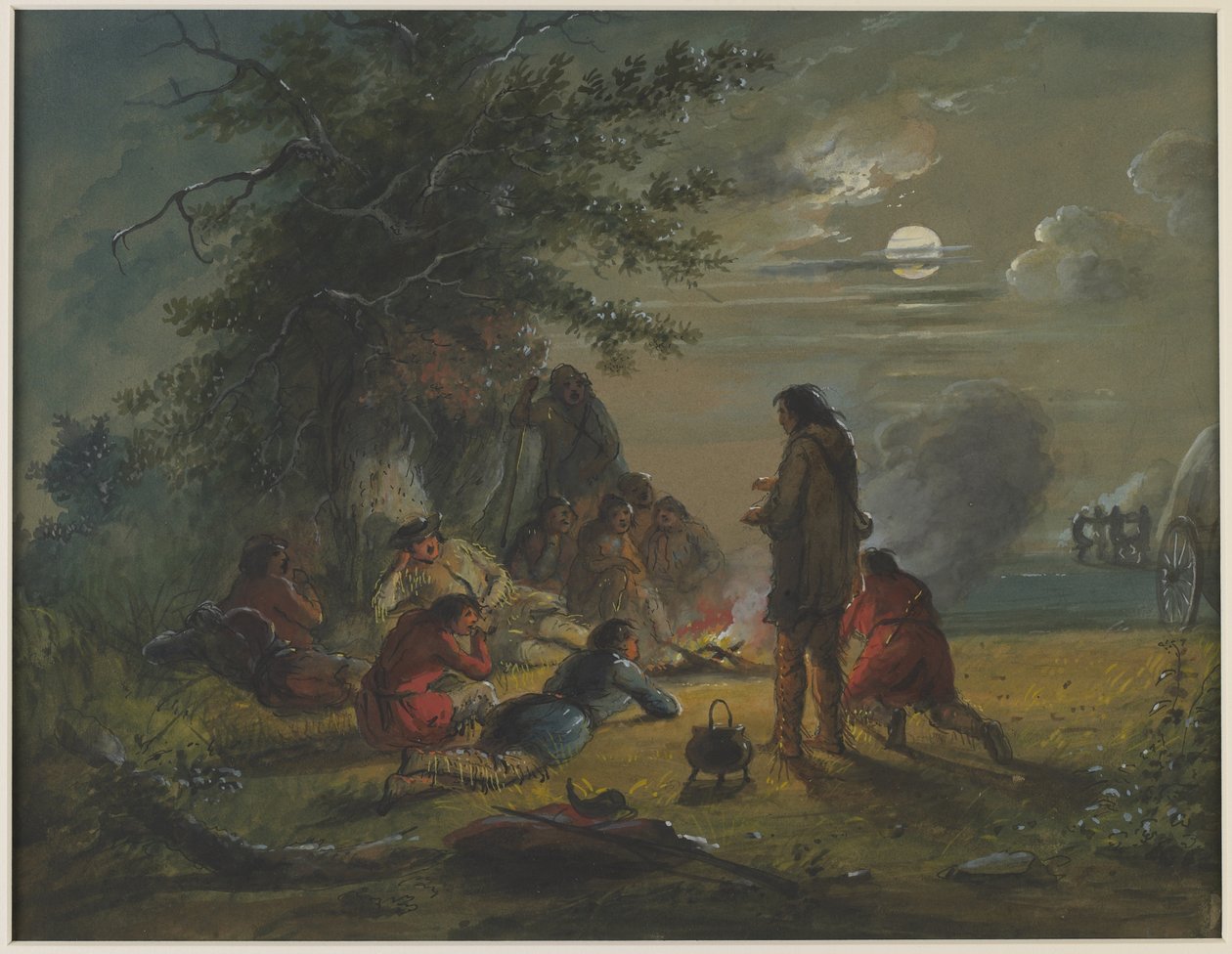 Mondlicht - Lagerszene von Alfred Jacob Miller