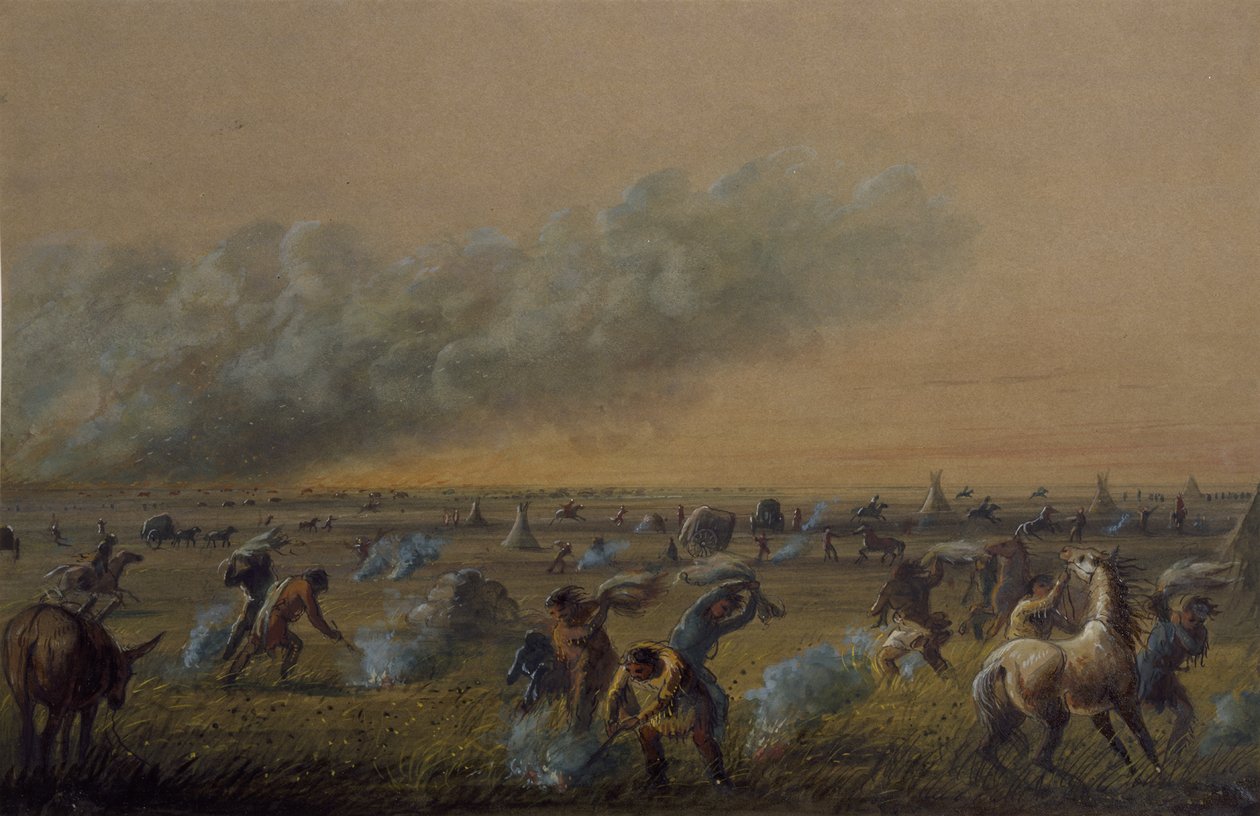 Prärie in Flammen von Alfred Jacob Miller