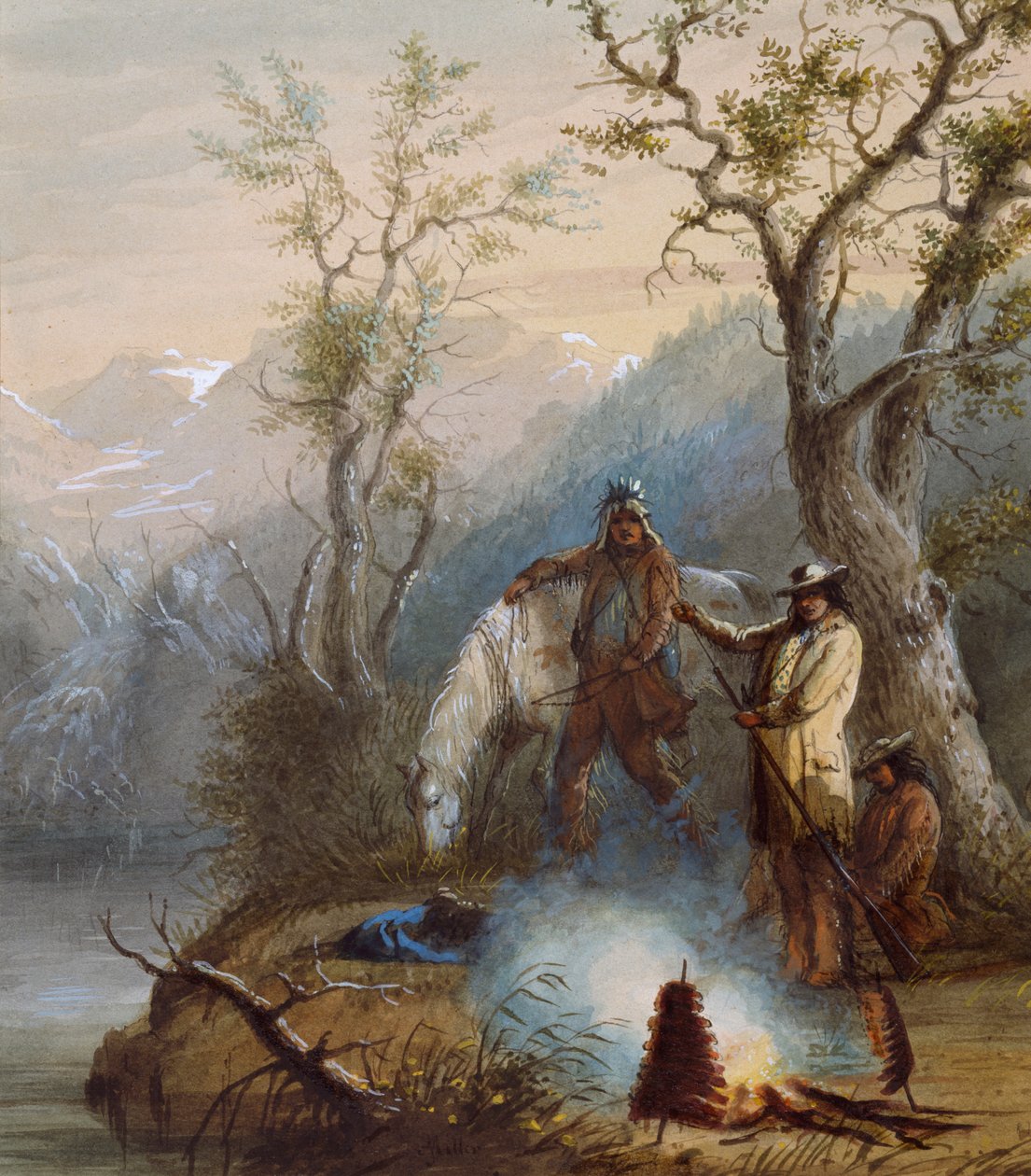 Das Braten der Rippe von Alfred Jacob Miller