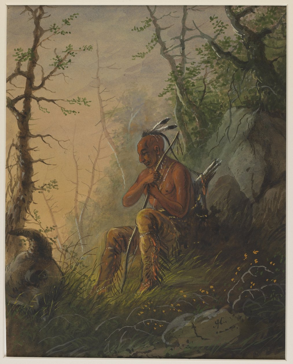 Sioux-Indianer an einem Grab von Alfred Jacob Miller