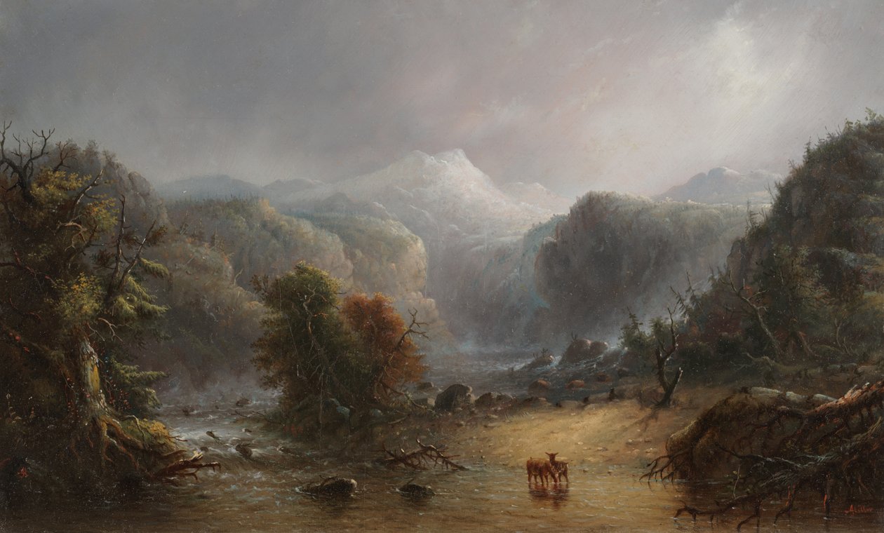 Wo die Wolken gerne ruhen, ca. 1850 von Alfred Jacob Miller