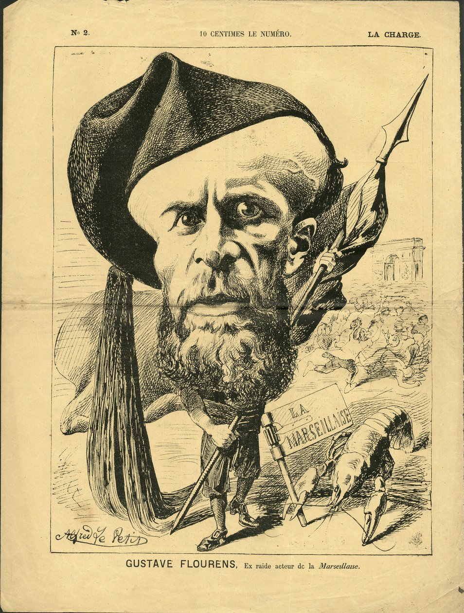 Illustration von Alfred Le Pete (1841-1909) in La Charge (1870), Nr. 2 - Flourens Emile von Alfred Le Petit