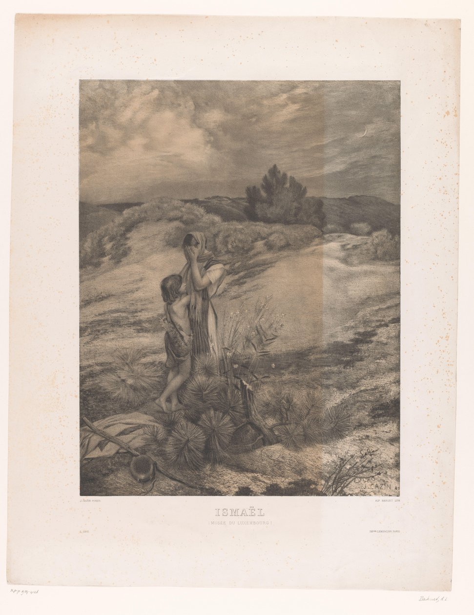 Hagar und Ismael in der Wüste von Alfred Louis Bahuet
