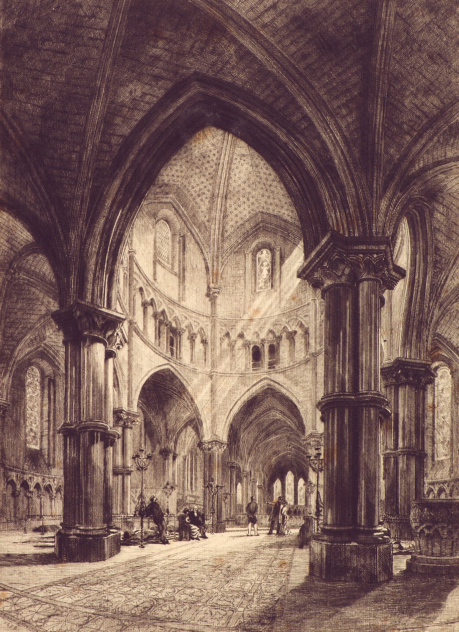 Innenraum der Temple Church von Alfred Louis Brunet Debaines