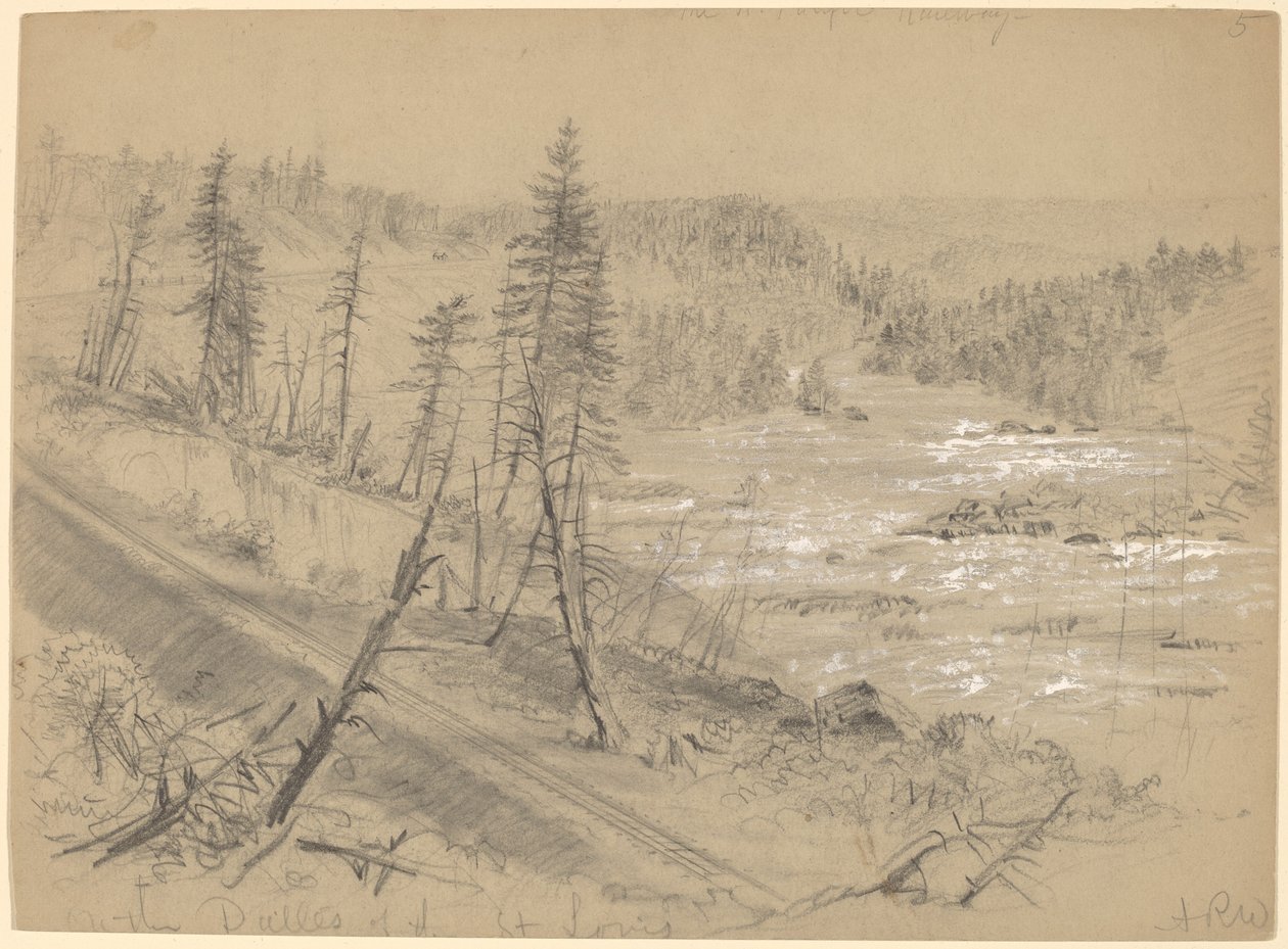 Eisenbahn an den Dalles des St. Louis von Alfred R. Waud