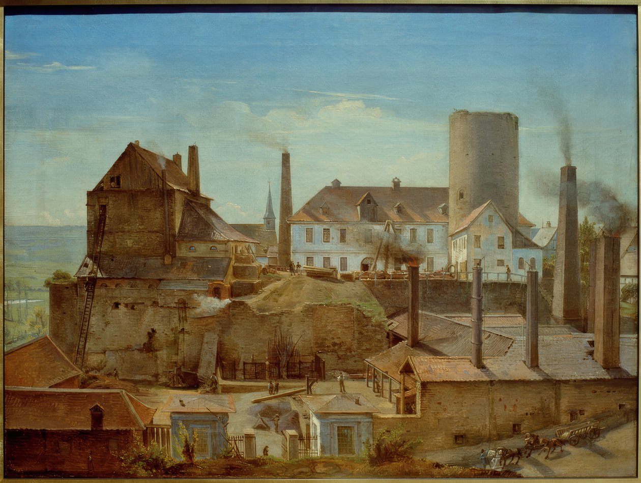 Die Harkortsche Fabrik auf Burg Wetter an der Ruhr von Alfred Rethel