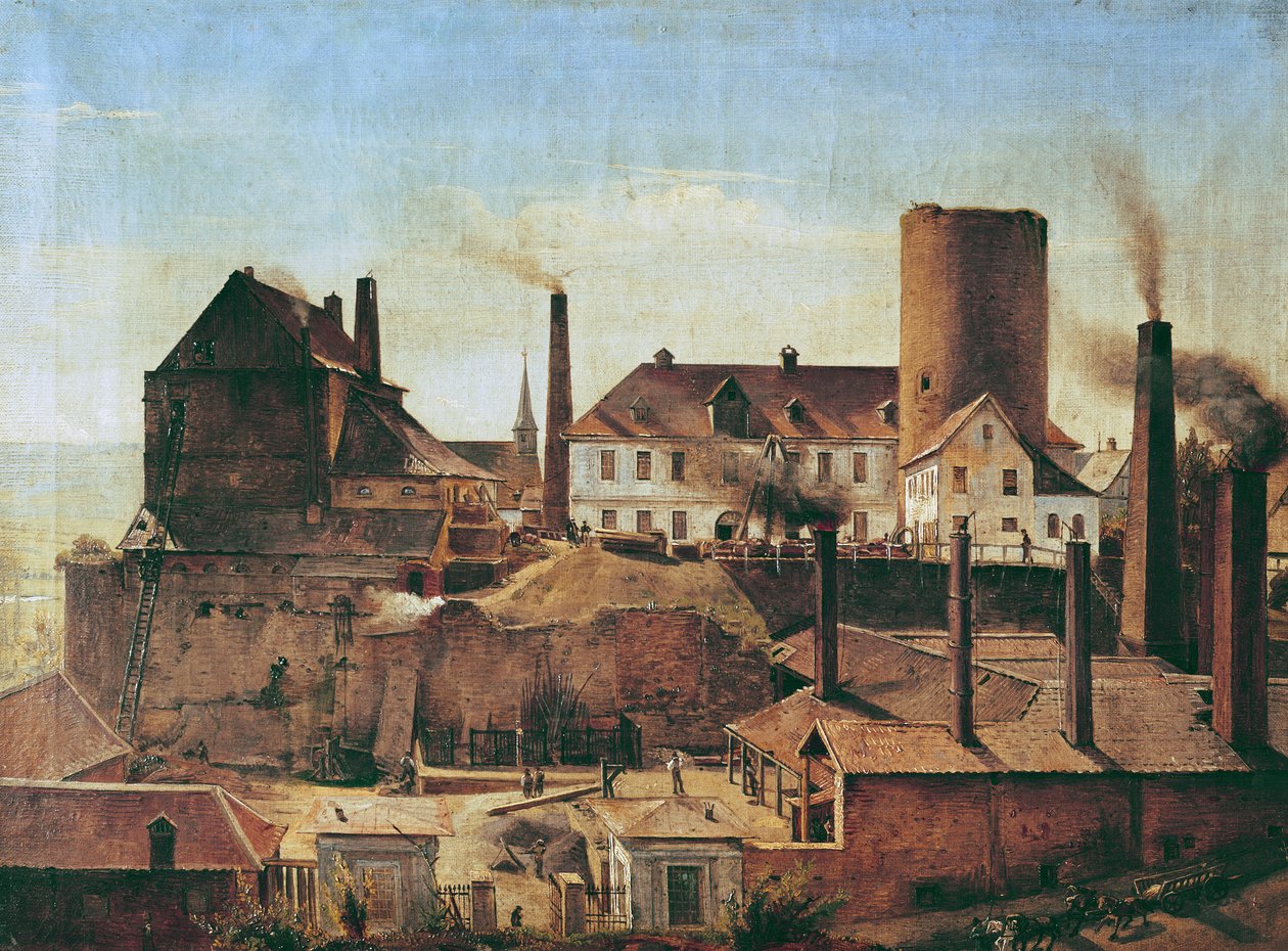 Die Harkort-Fabrik in Burg Wetter, ca. 1834 von Alfred Rethel