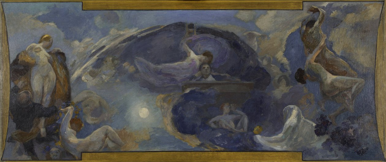 Skizze für das Petit Palais, südliche Galerie: Poesie - Drama, zwischen 1906 und 1914 von Alfred Roll