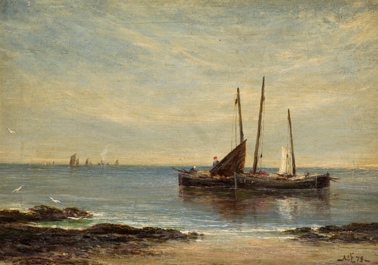 Fischerboote an der Mündung des Tay von Alfred Sanderson Edward