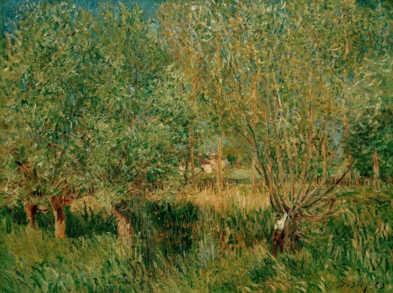 Weiden am Ufer der Orvanne von Alfred Sisley