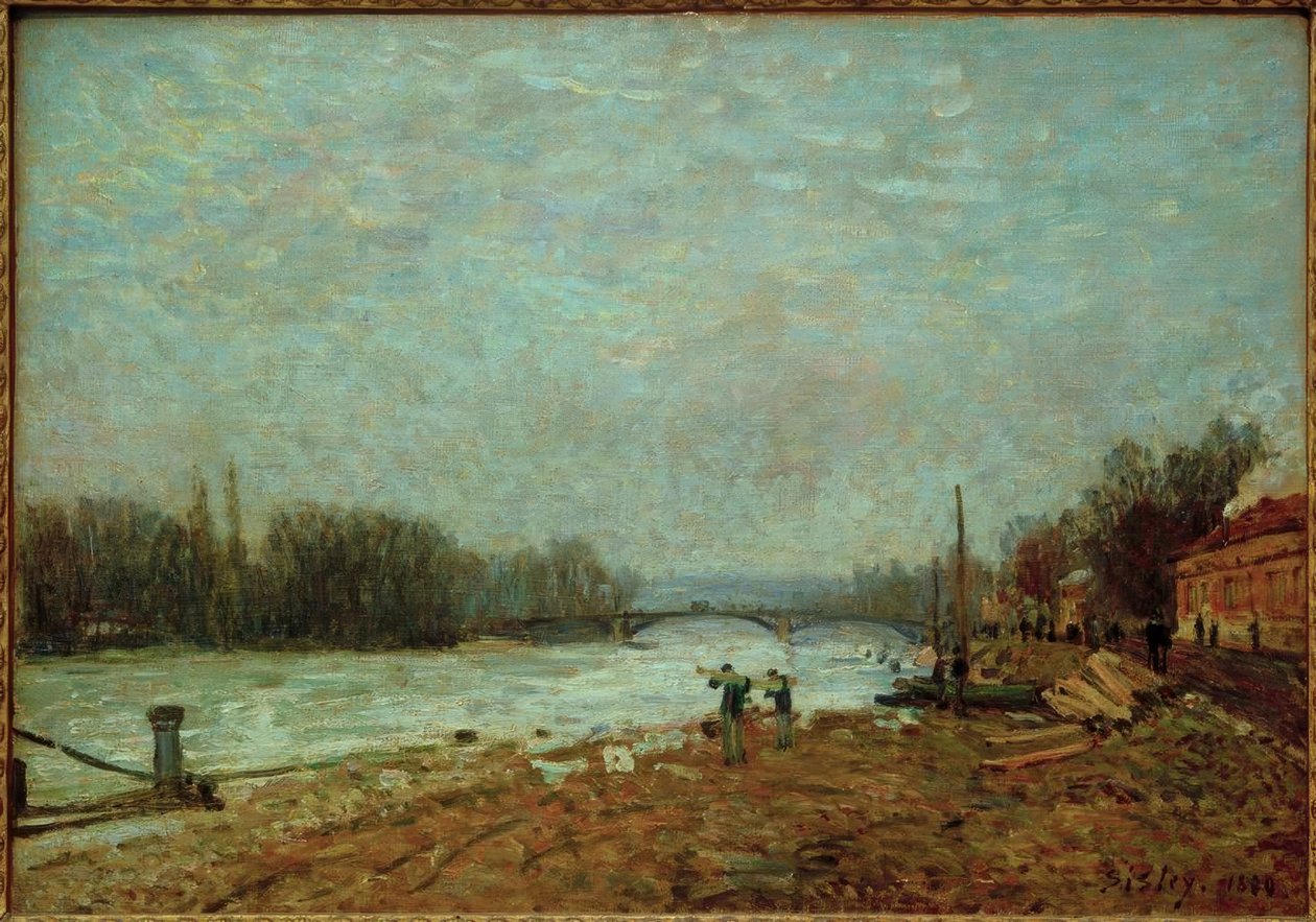 Nach dem Debakel, die Seine an der Brücke von Suresnes von Alfred Sisley
