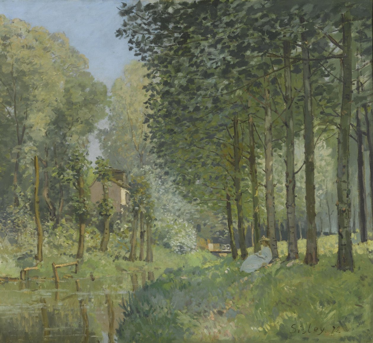 Die Ruhe am Bachufer. Waldrand von Alfred Sisley