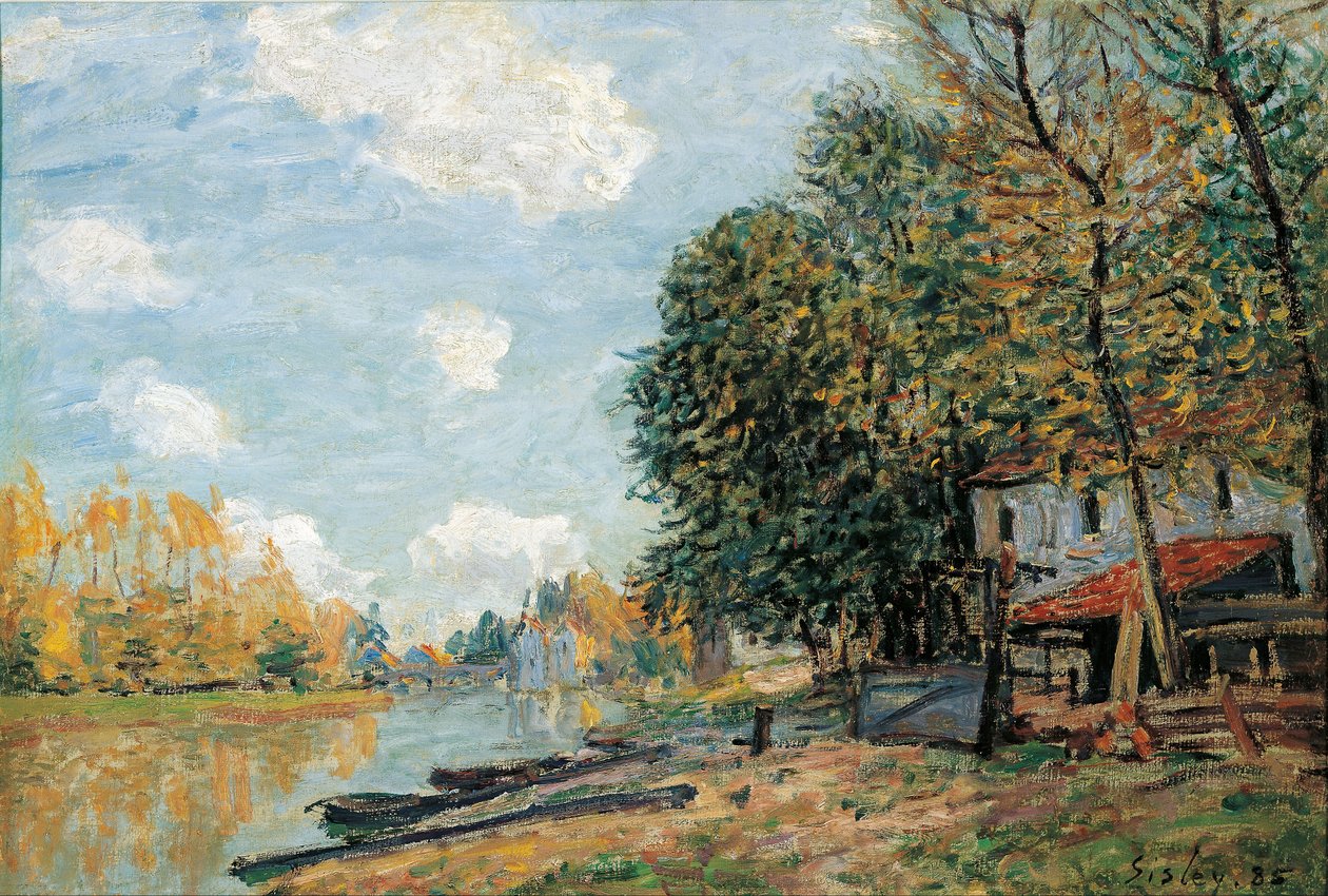 Moret: Die Ufer des Flusses Loing, 1877 von Alfred Sisley