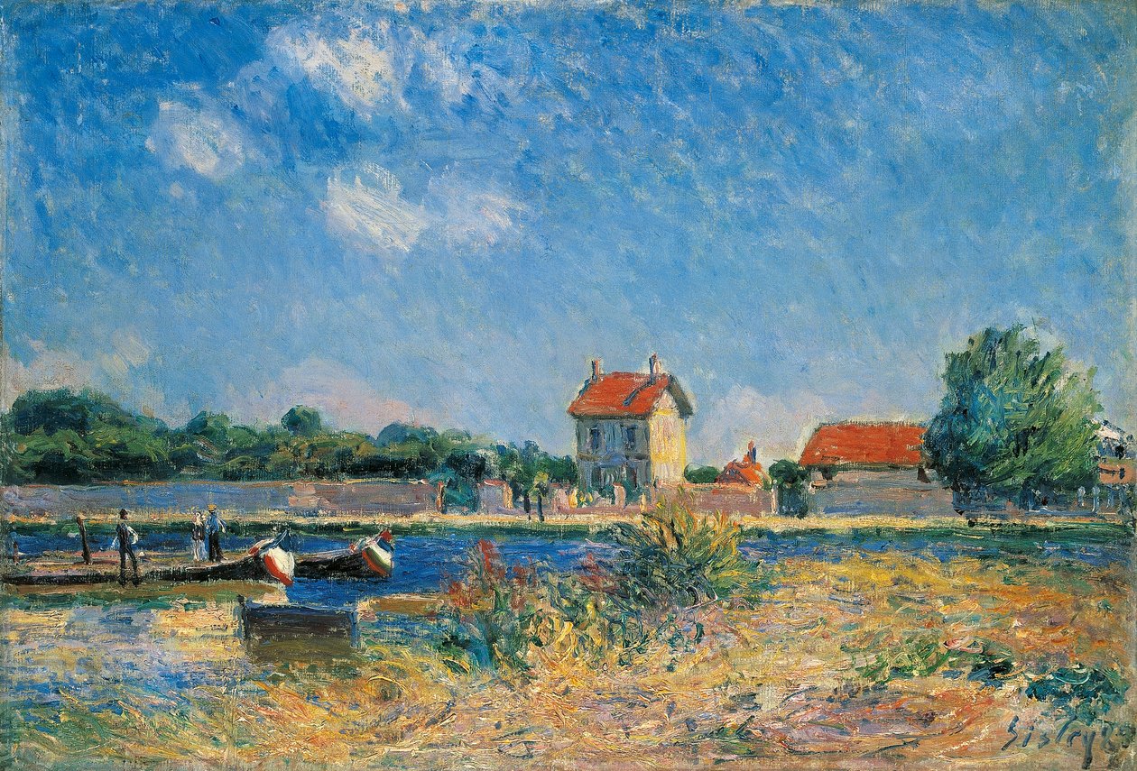 Die Ufer des Canal du Loing bei Saint-Mammes von Alfred Sisley