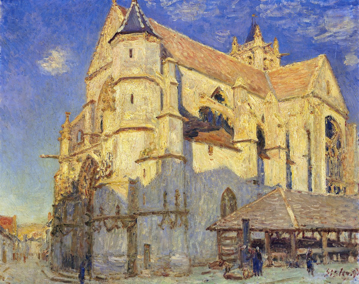 Die Kirche von Moret, frostiges Wetter, 1893 von Alfred Sisley