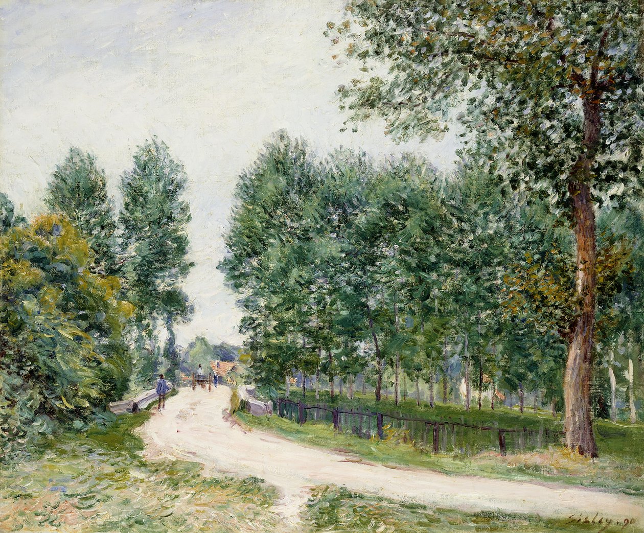 Der Saint-Mammes-Weg, Morgen, 1890 von Alfred Sisley