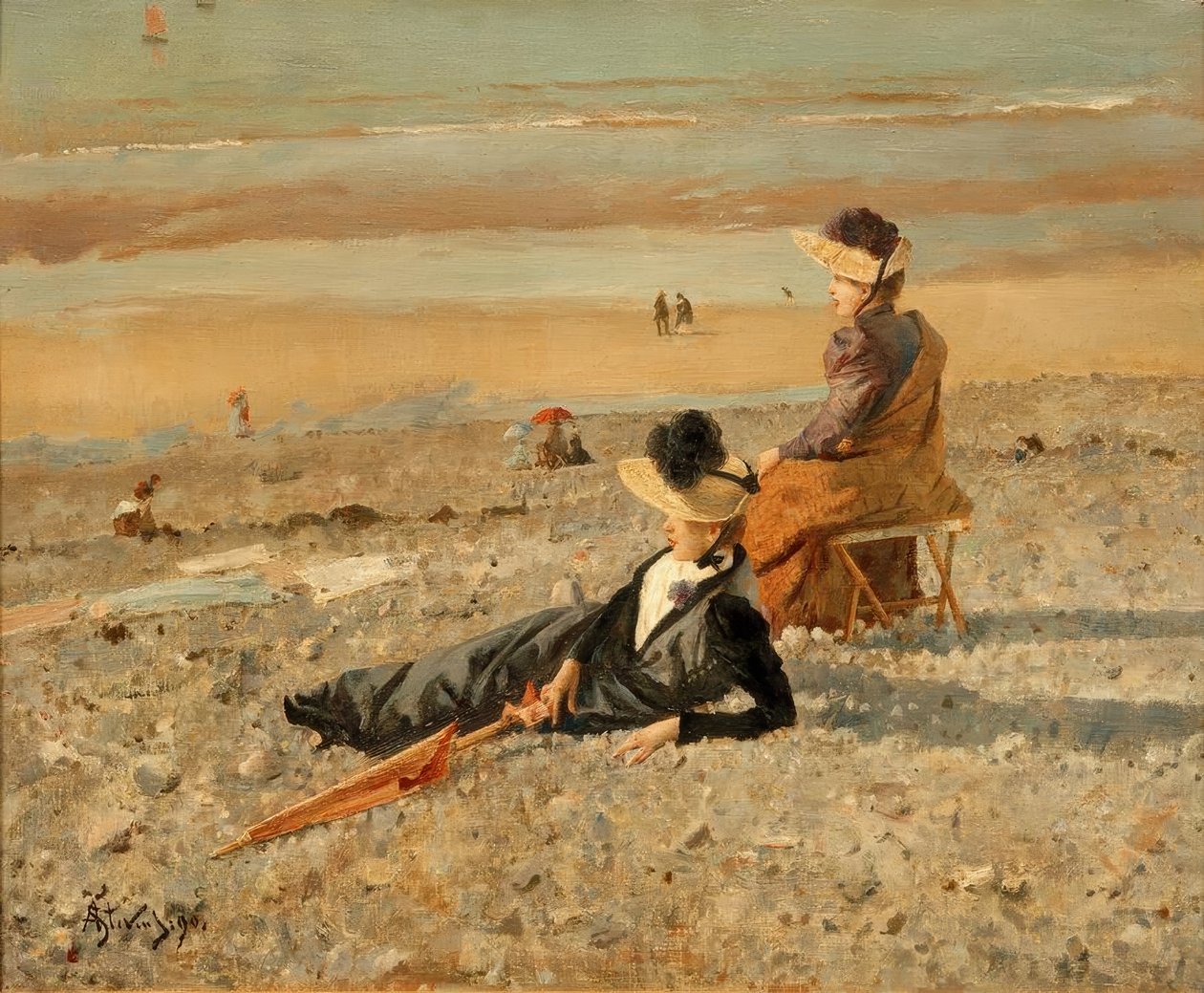 A. Stevens, Ein schöner Tag in Le Tréport von Alfred Emile Stevens