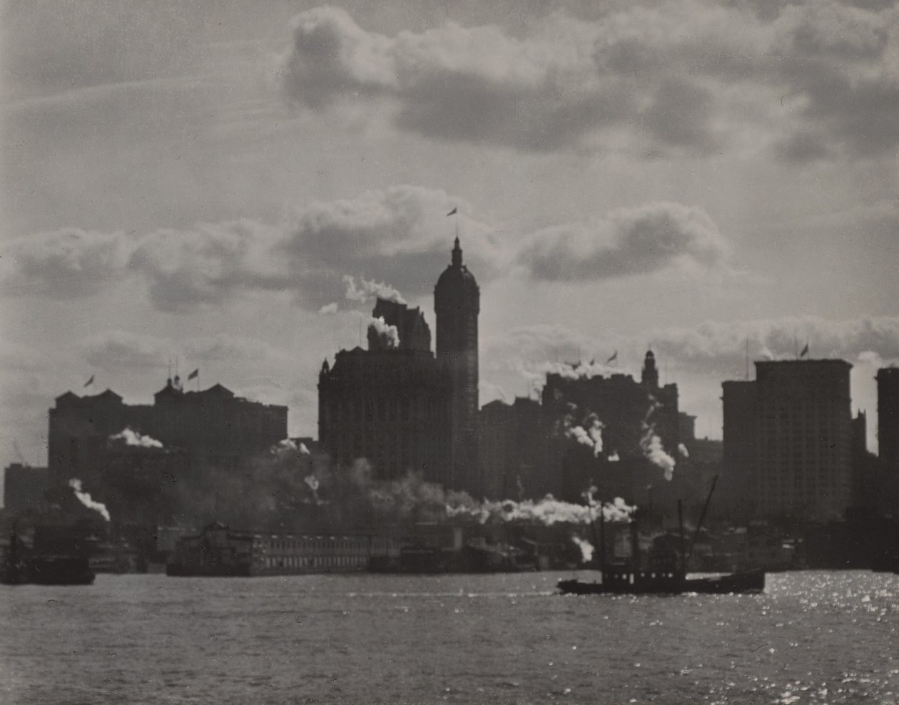 Singer Building vom Hudson River von Alfred Stieglitz