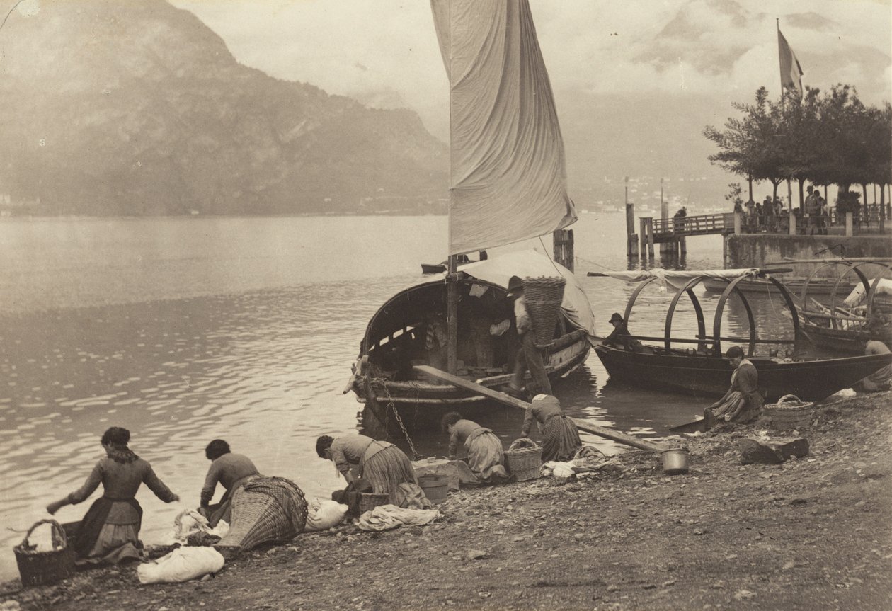 Waschfrauen am Comer See von Alfred Stieglitz