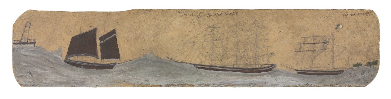 Lugger und zwei kleine Segelschiffe nähern sich dem Hafen, ca. 1855-1942 von Alfred Wallis