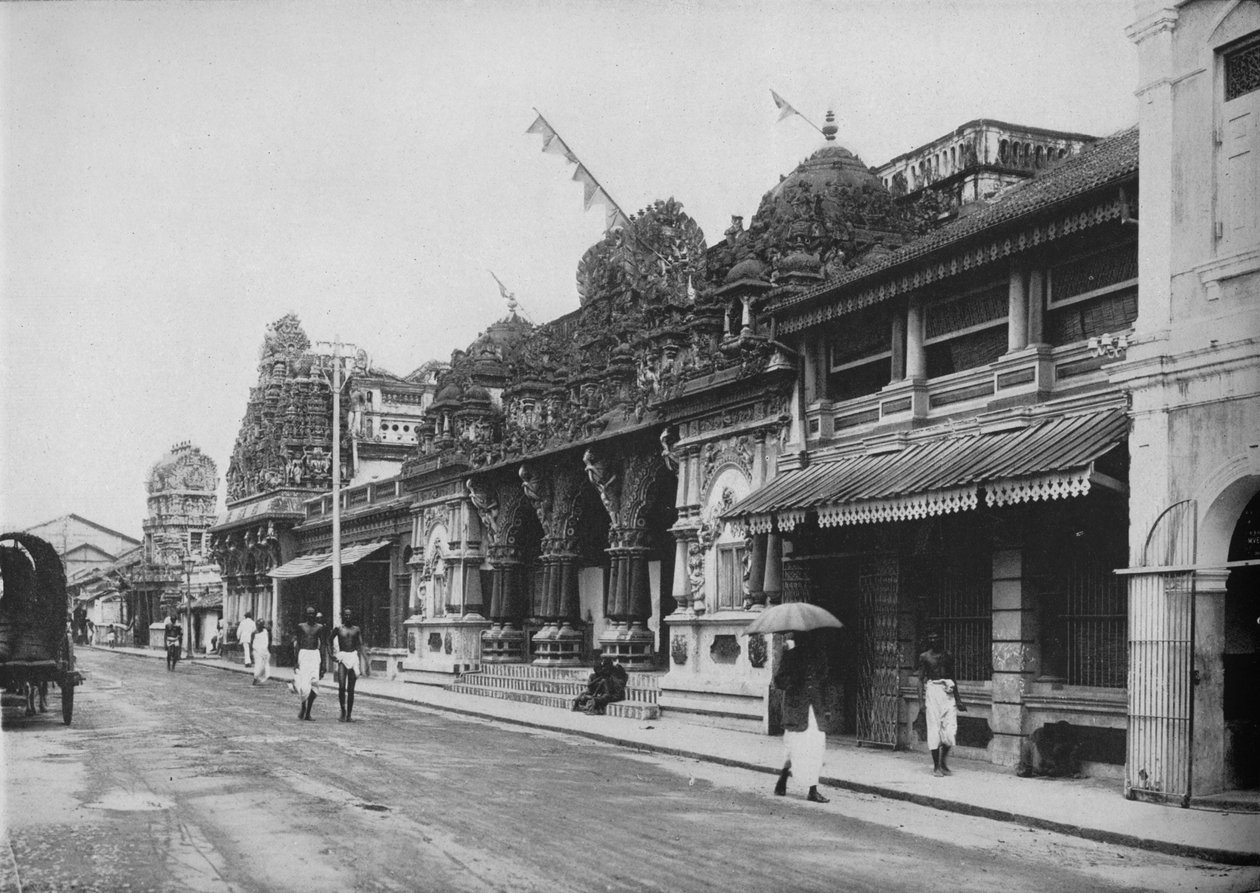 Ein Hindu-Tempel, Pettah, Colombo, um 1890 von Alfred William Amandus Plate