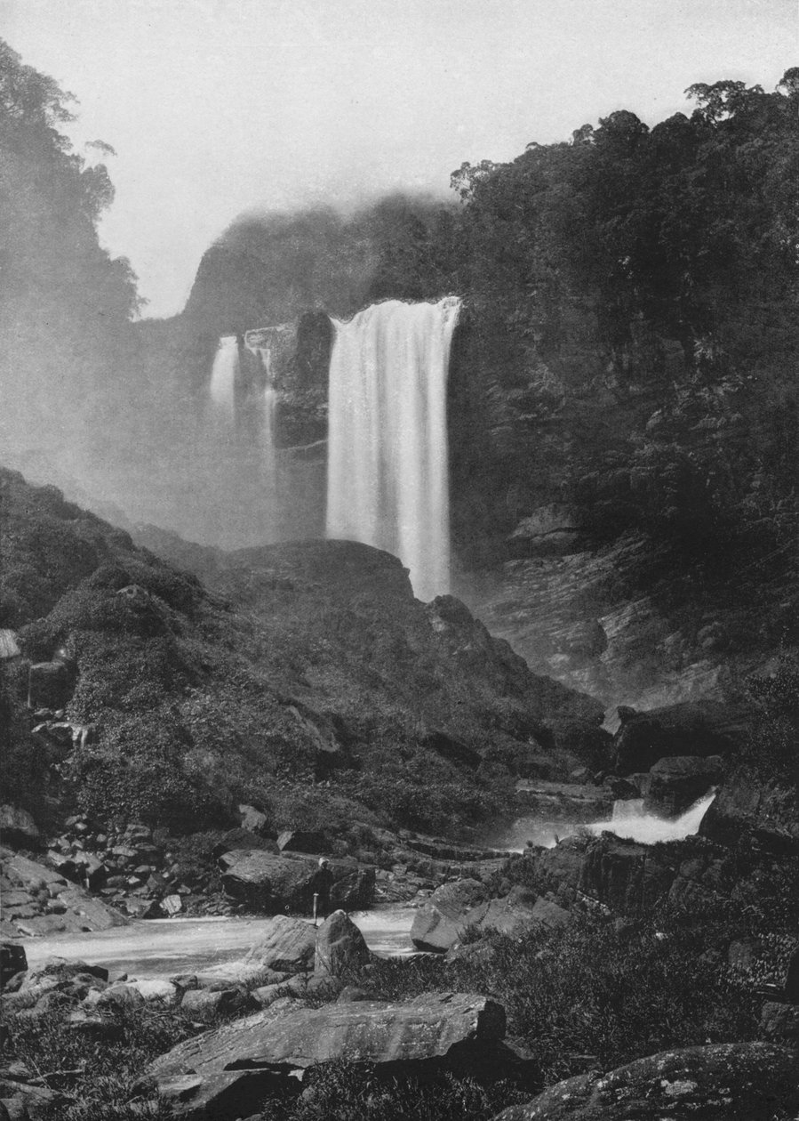 Laxapana-Fälle, ca. 1890, 1910 von Alfred William Amandus Plate
