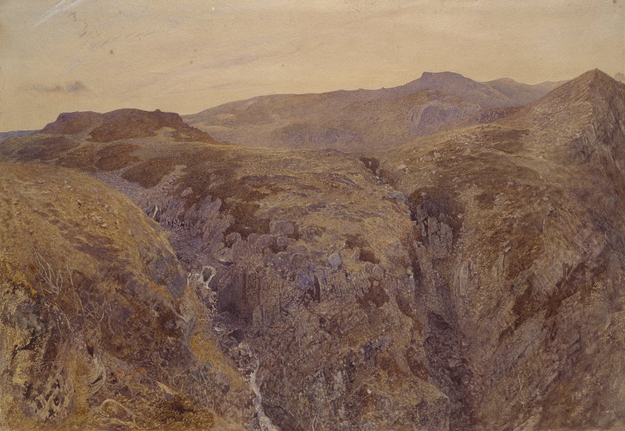Walisische Landschaft, 1858 von Alfred William Hunt