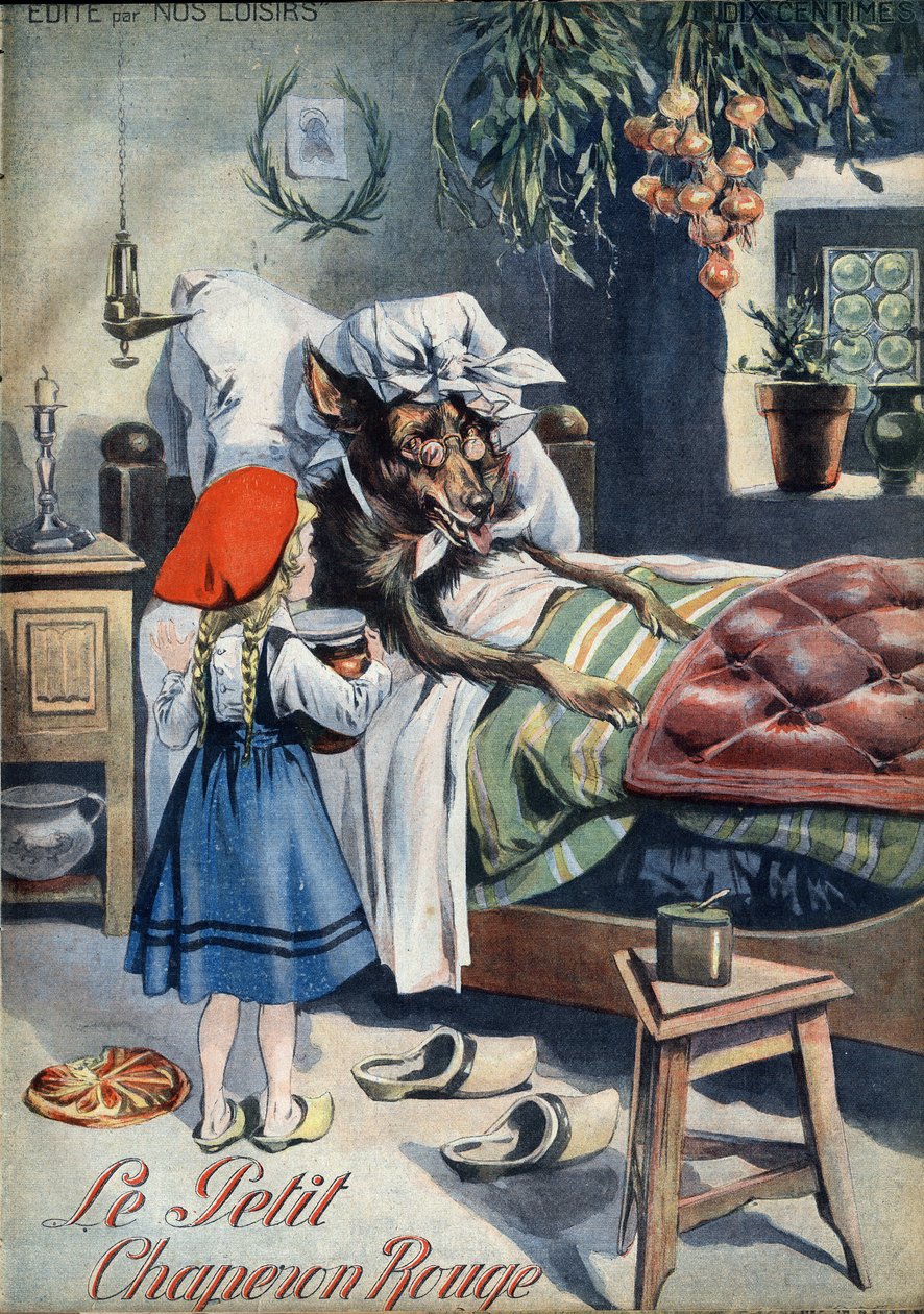 Rotkäppchen. Volksmärchen. Illustration von Vaccari und Carrey in 
