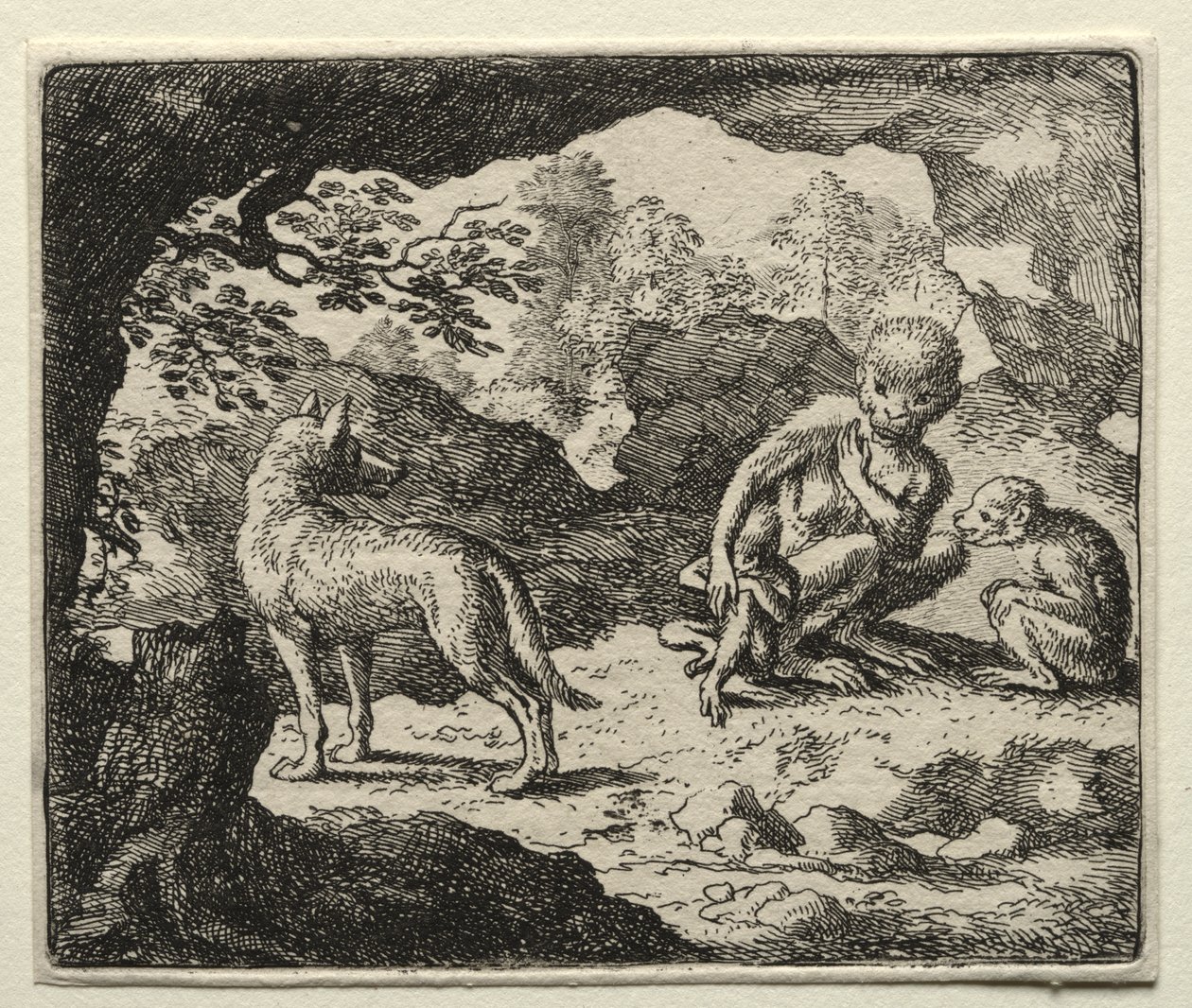 Reineke Fuchs: Der Wolf in der Affenhöhle von Allart van Everdingen