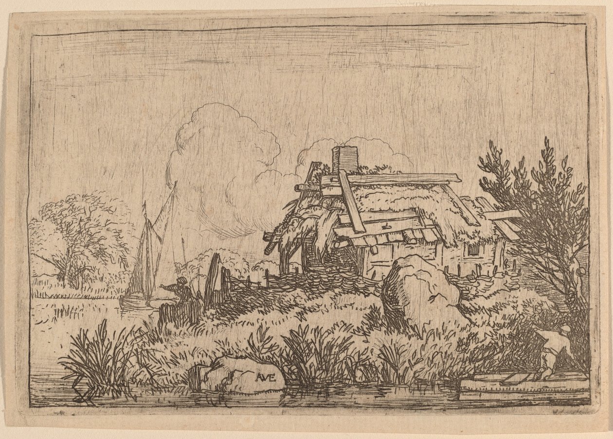 Ruine eines Hauses, umgeben von Wasser von Allart van Everdingen