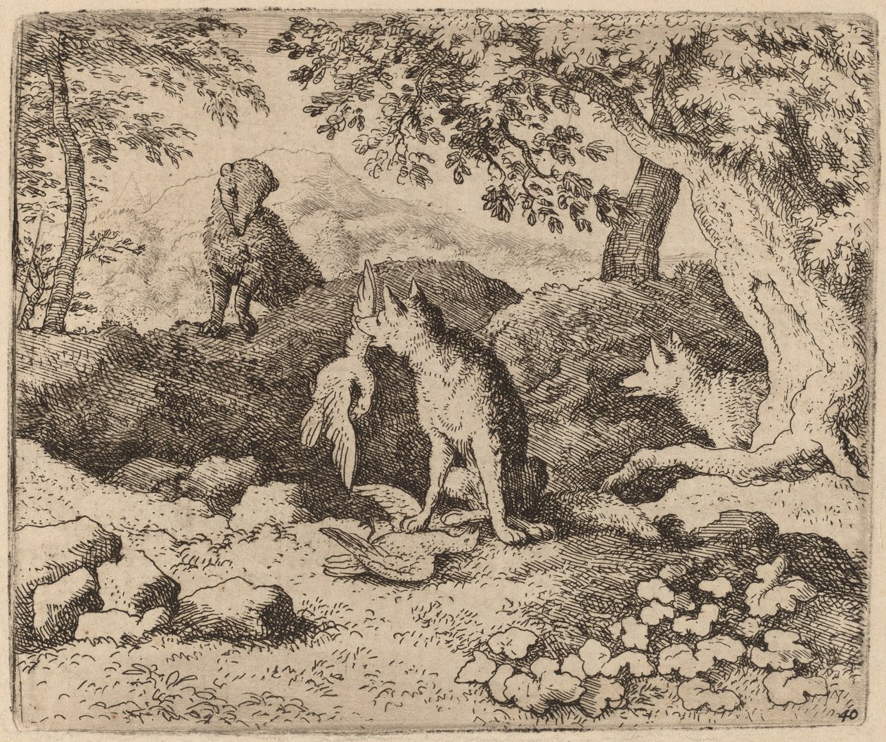 Der Dachs geht, um Reynard zu warnen, wahrscheinlich ca. 1645-1656 von Allart van Everdingen