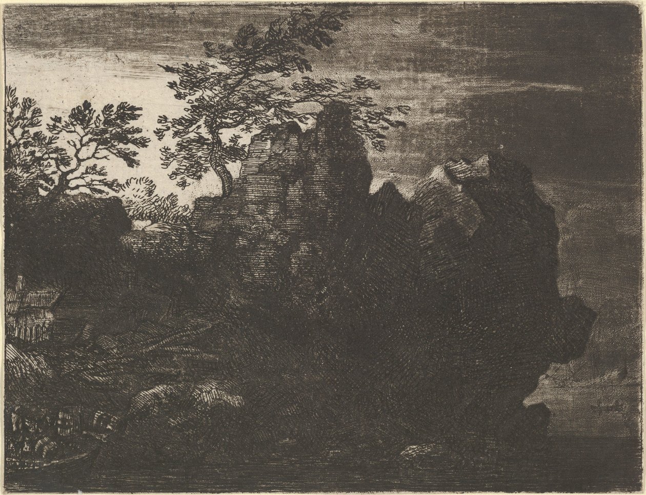 Der große Felsen am Fluss, 17. Jahrhundert von Allart van Everdingen