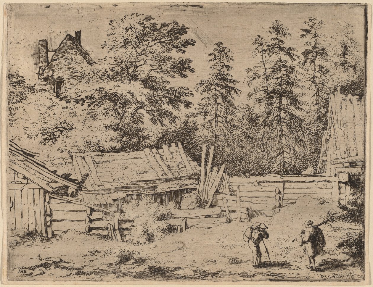 Drei Hütten von Allart van Everdingen
