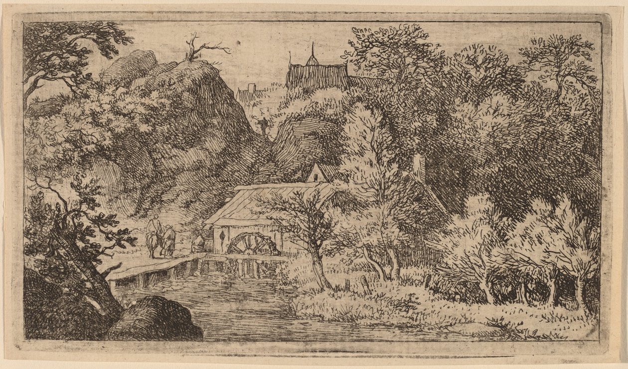Wassermühle am Fuße eines Berges von Allart van Everdingen
