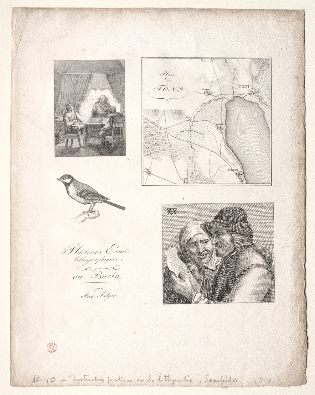 Vier Motive nach Falger von Alois Senefelder