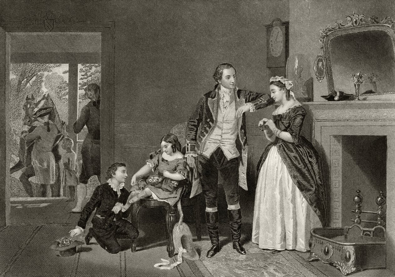 George Washingtons erstes Treffen mit Mrs. Custis, aus 