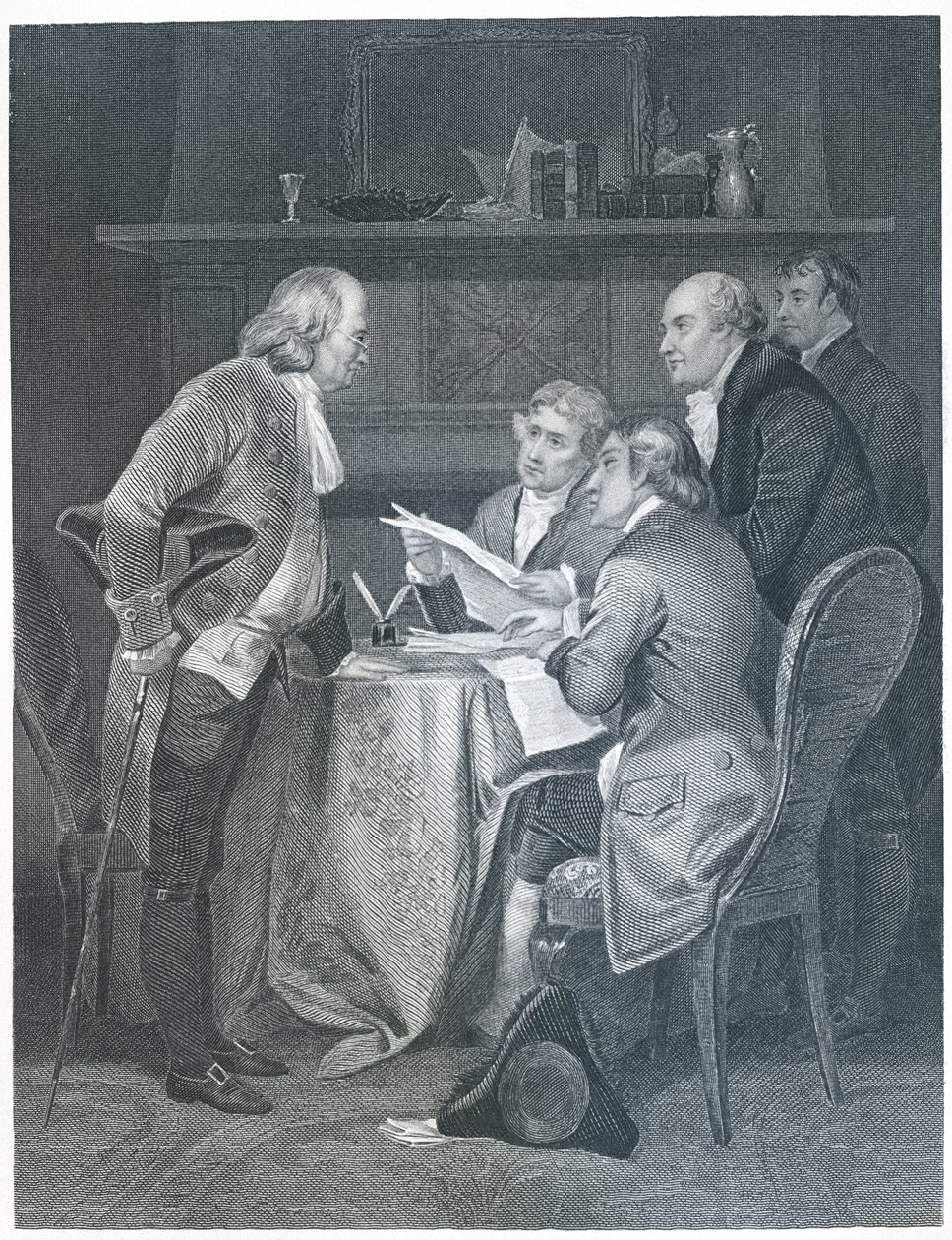 Entwurf der Unabhängigkeitserklärung 1776, 1859 von Alonzo Chappel