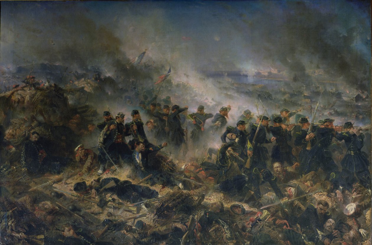Die Gervais-Batterie bei der Belagerung von Sewastopol, 18. Juni 1855 von Alphonse Marie de Neuville