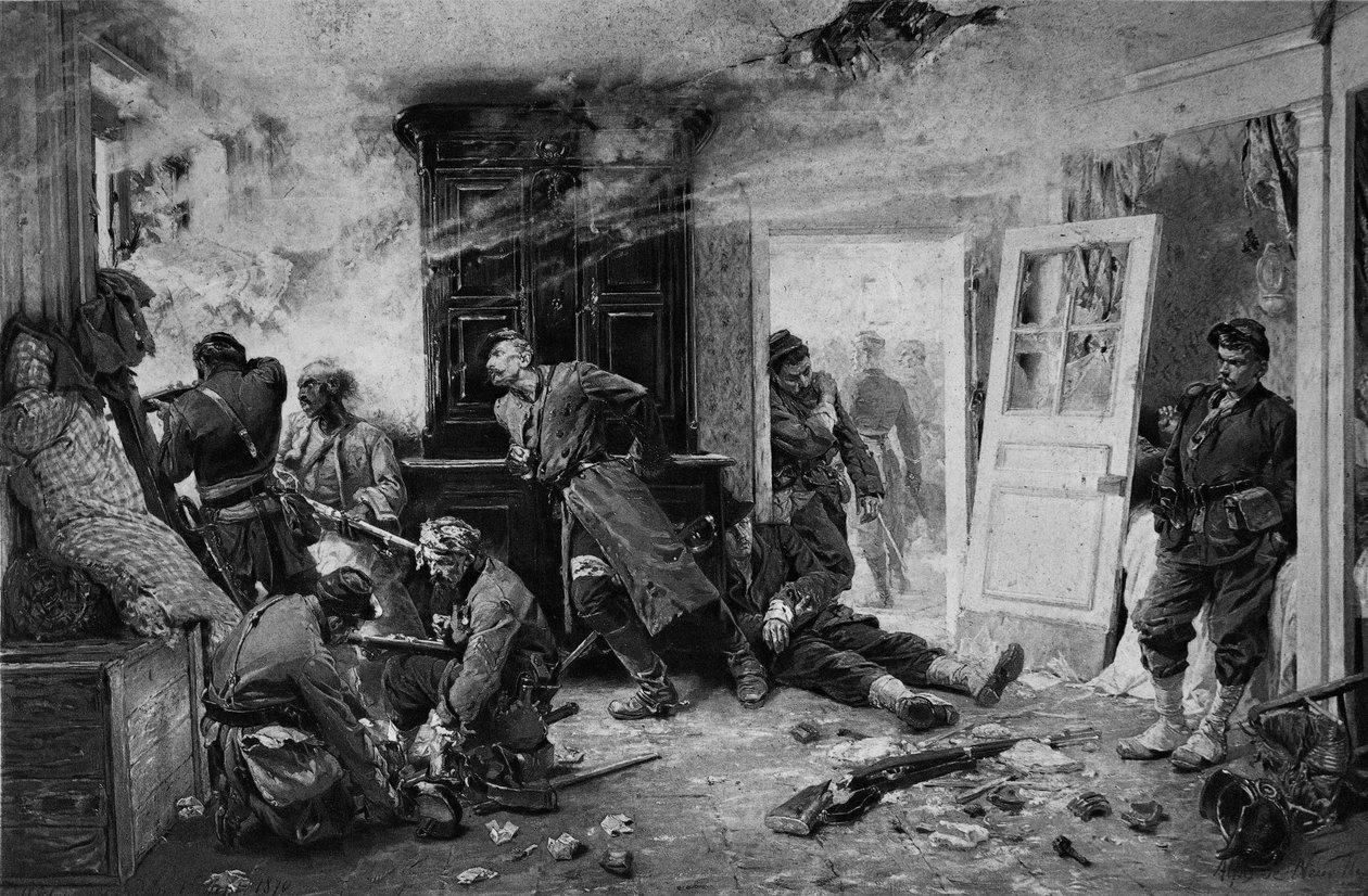 Die letzten Patronen bei Balan in der Nähe von Sedan, 1870 von Alphonse Marie de Neuville
