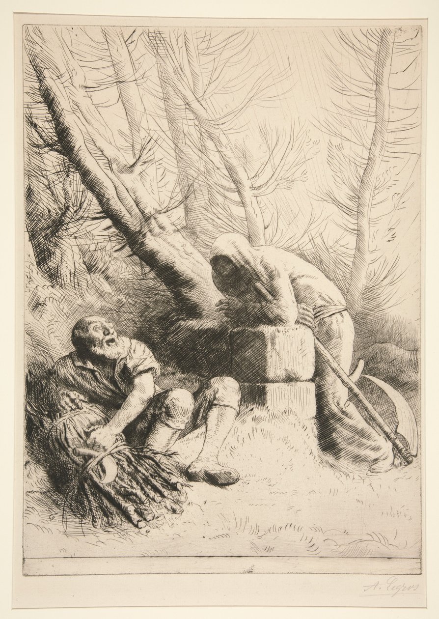 Der Tod und der Holzfäller von Alphonse Legros
