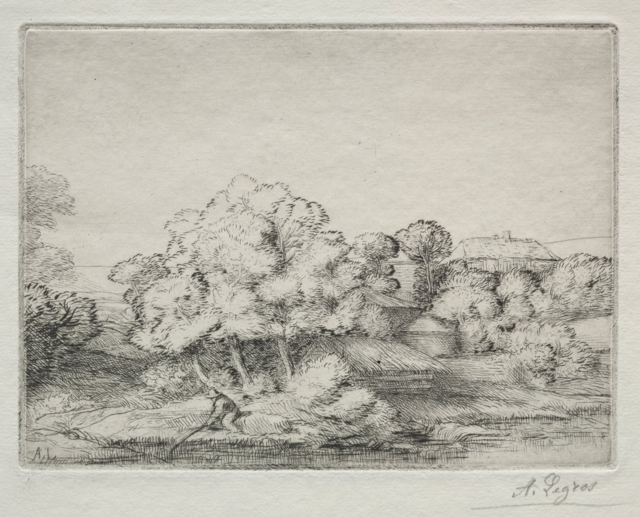 Dorf in der Nähe des Sees von Alphonse Legros