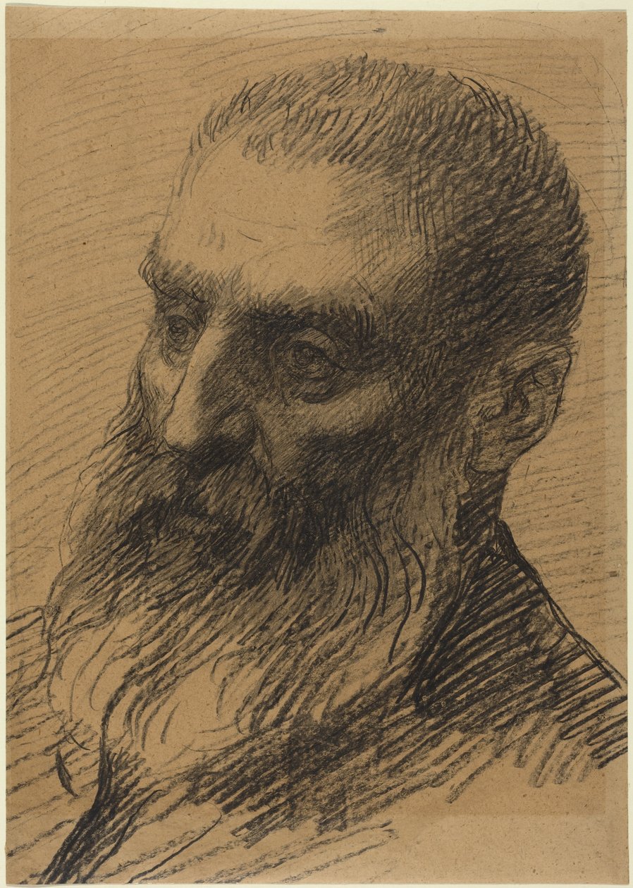Kopf eines Mannes nach links von Alphonse Legros