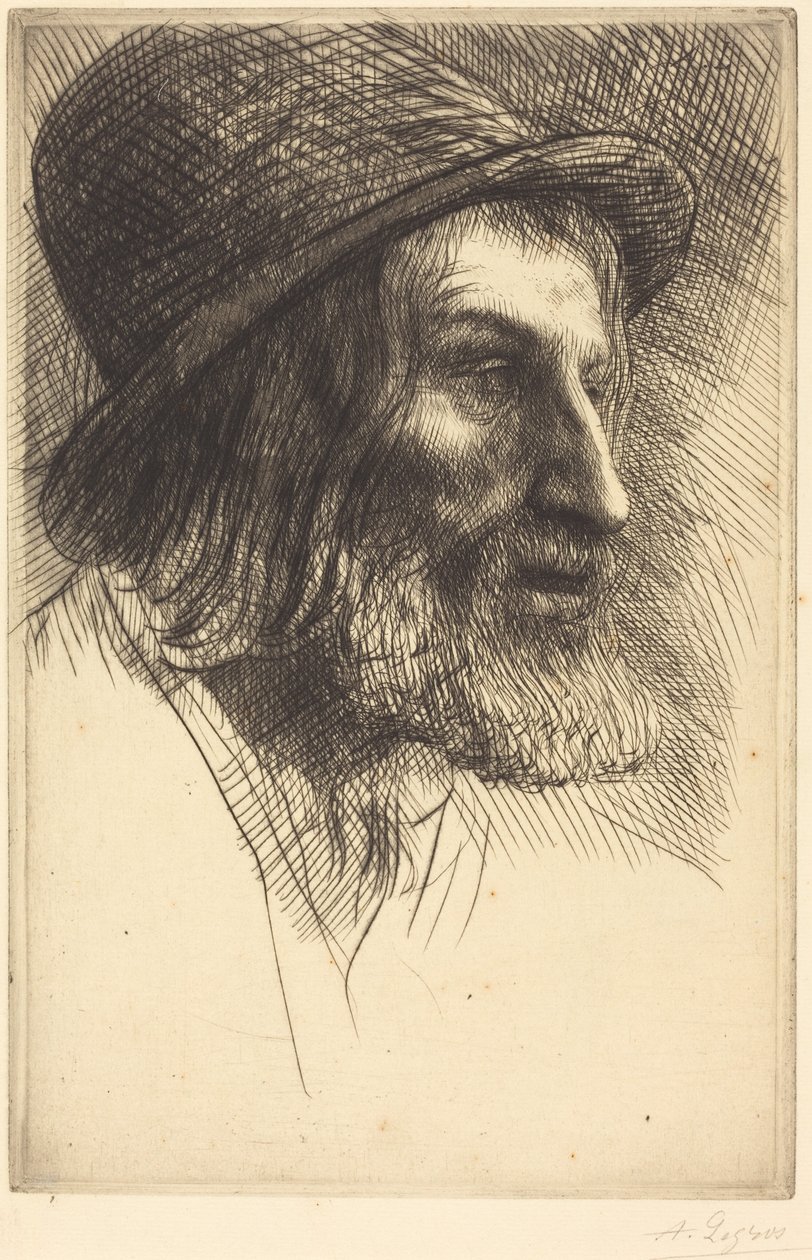 Kopf eines englischen Arbeiters (Der Hirte) von Alphonse Legros