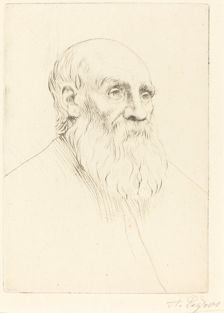 Kopf eines alten Mannes Etude de tête von Alphonse Legros